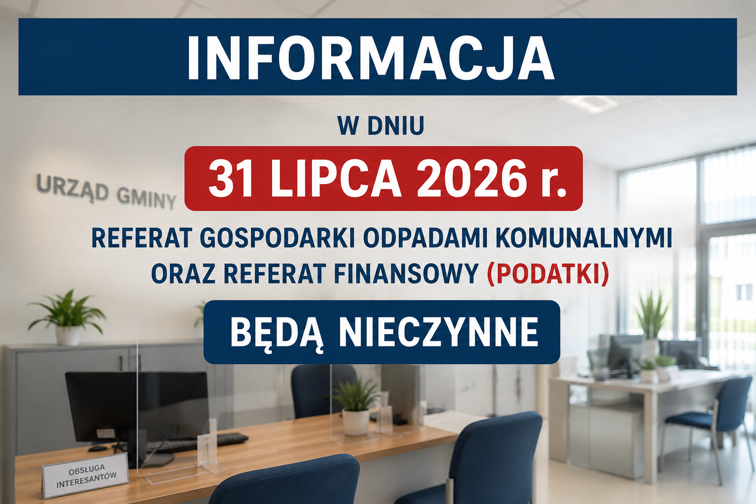 Zdjęcie: INFORMACJA DLA MIESZKAŃCÓW